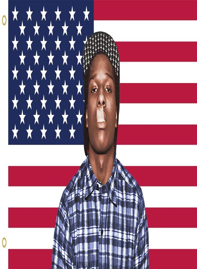 MAGJIUKE Rapper Rocky American Flag Tapestry 3x5 Ft - rap Asap USA Poster for Bedroom Living Room Funny Decor - Image 1
